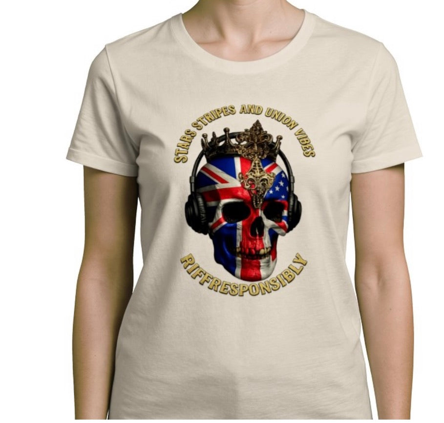 Riff Responsibly | Stars Stripes & Union Vibes Women T-Shirt