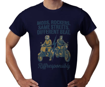 Riff Responsibly | Mod Rockers Same Street Different Beat T-Shirt