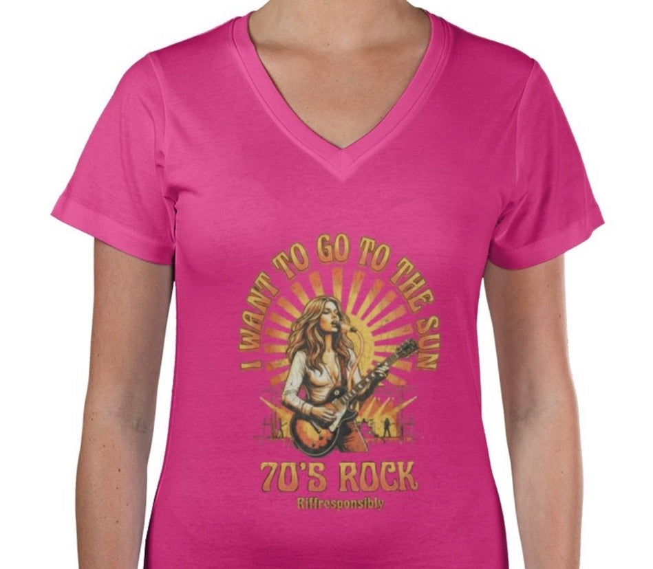 Riff Responsibly | Go To The Sun V Neck T-Shirt Women