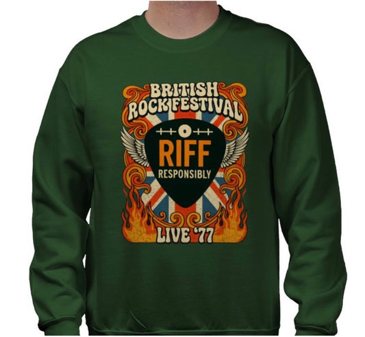 Riff Responsibly | British Rock Festival Sweatshirt