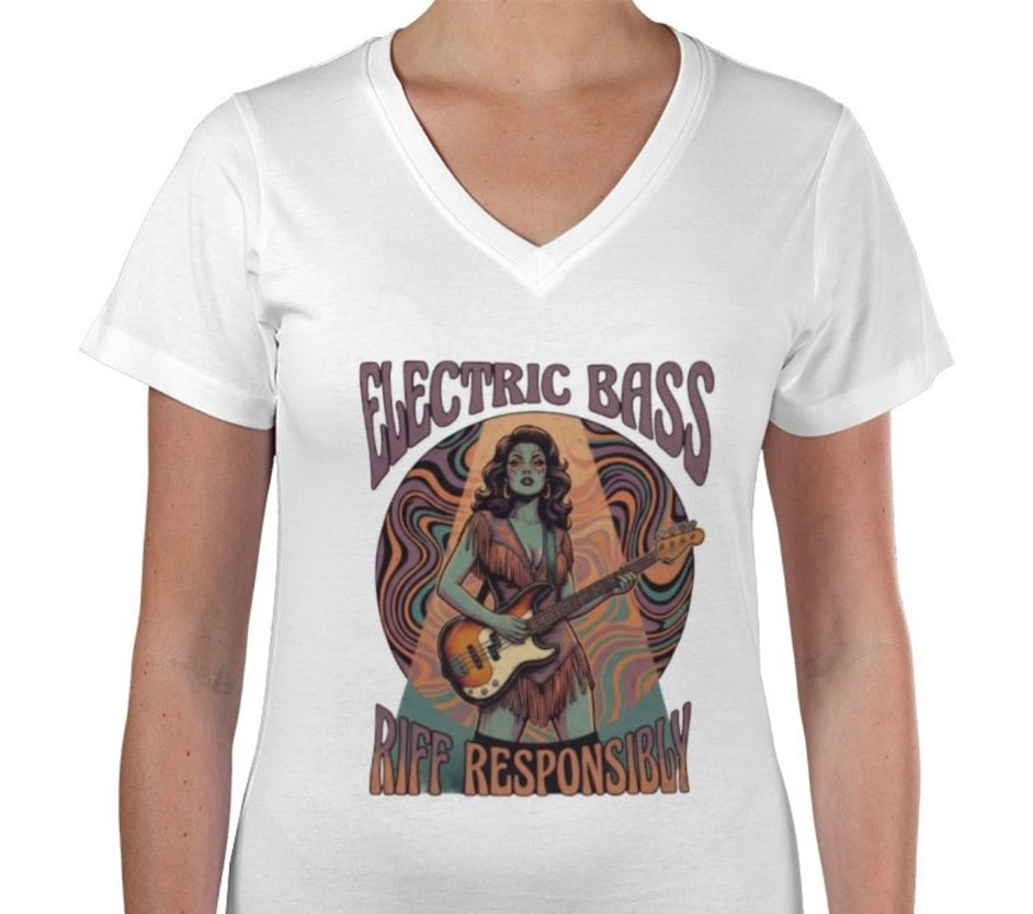 Riff Responsibly | Bass Exotica T-Shirt V-neck Women