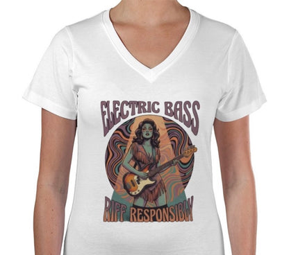 Riff Responsibly | Bass Exotica T-Shirt V-neck Women