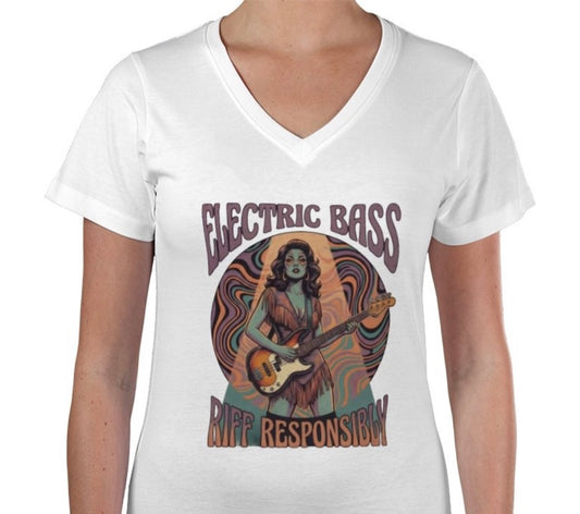 Riff Responsibly | Bass Exotica T-Shirt V-neck Women