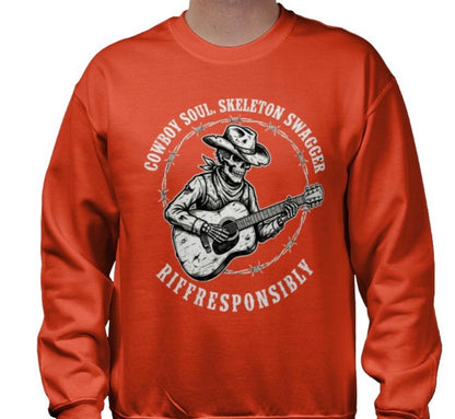 Riff Responsibly | Cowboy Soul Skeleton Swagger Sweatshirt