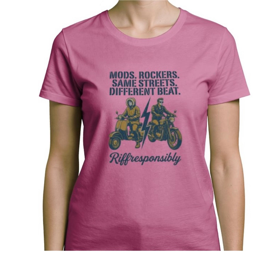 Riff Responsibly | Mod Rockers Same Street Different Beat T-Shirt Women