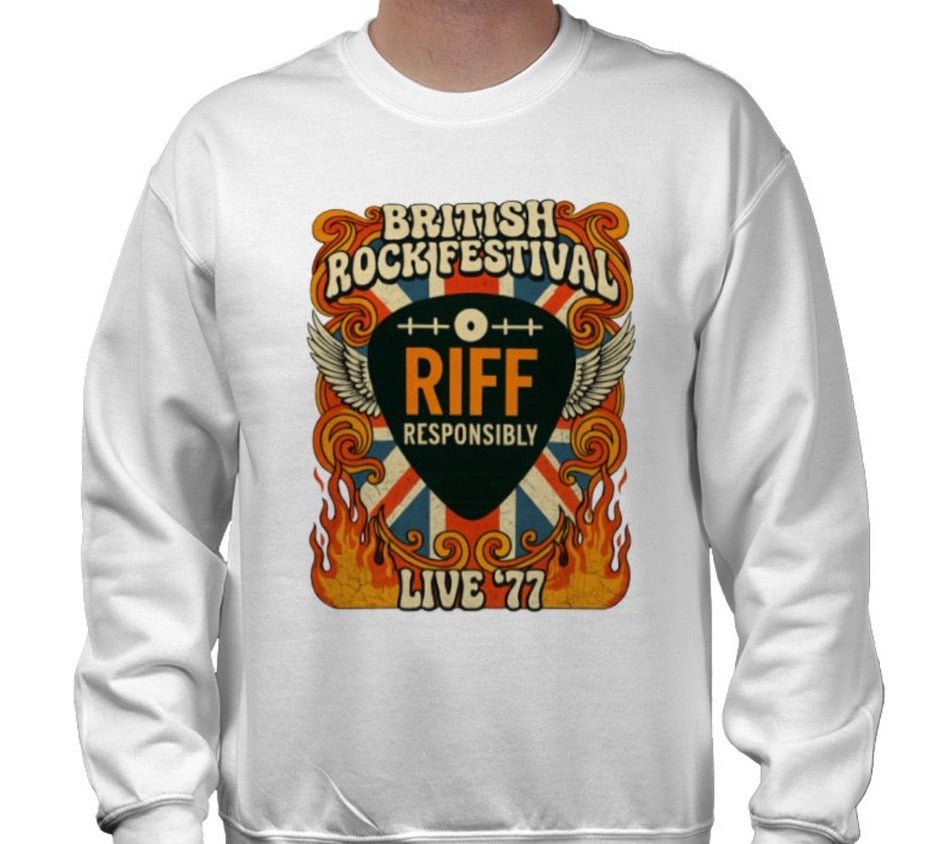 Riff Responsibly | British Rock Festival Sweatshirt