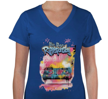 Riff Responsibly | Hip-Hop Womens V Neck T-Shirt