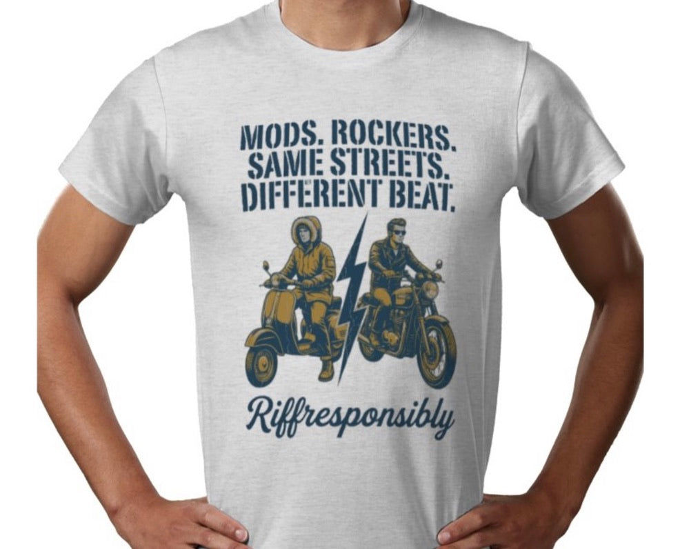 Riff Responsibly | Mod Rockers Same Street Different Beat T-Shirt