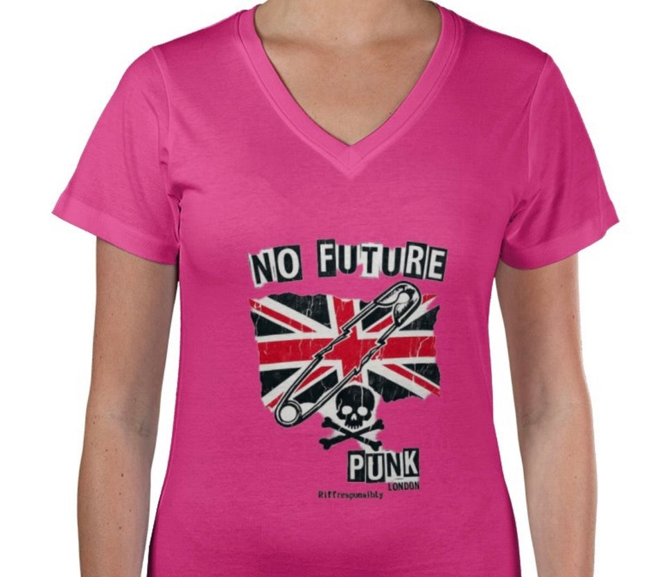 Riff Responsibly | No Future V Neck T-Shirt Women