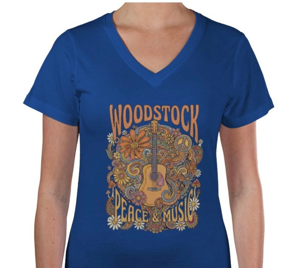 Riff Responsibly | WoodStock Women V Neck T-Shirt