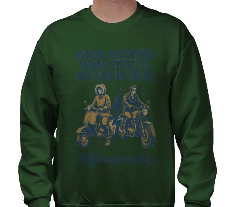 Riff Responsibly | Mod Rockers Same Street Different Beat Sweatshirt