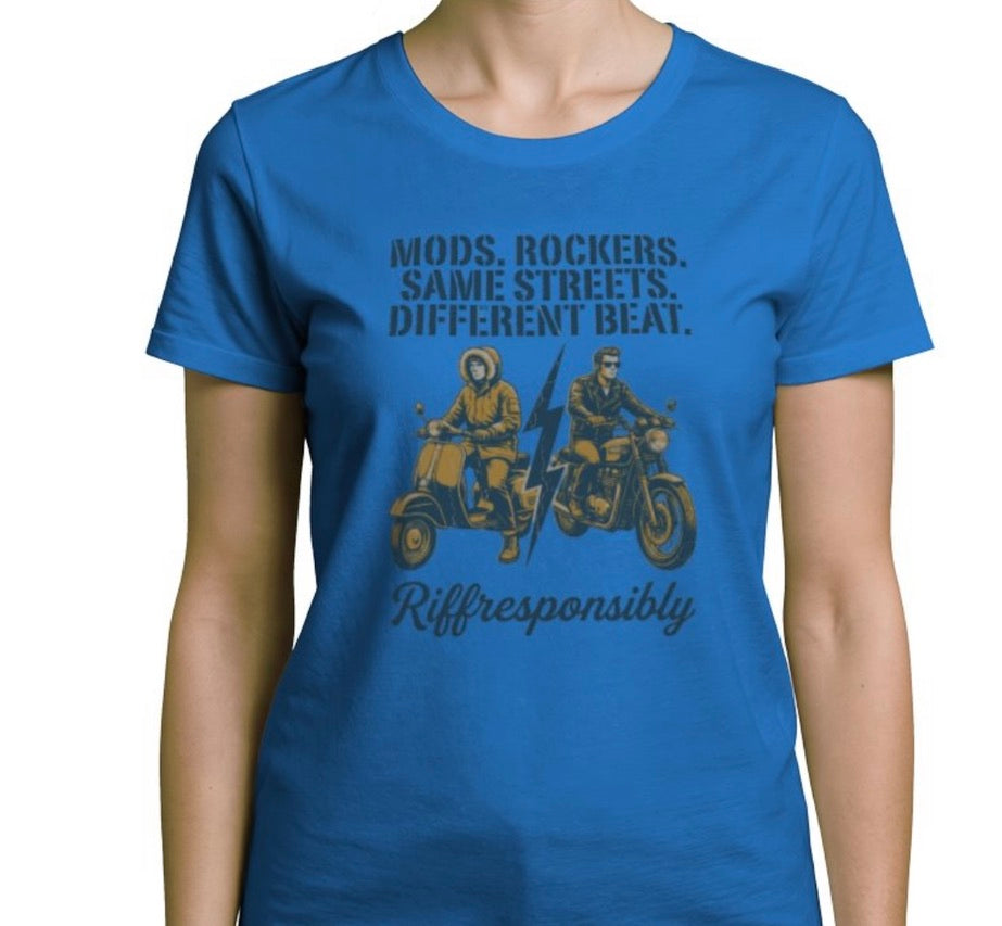 Riff Responsibly | Mod Rockers Same Street Different Beat Women T-Shirt