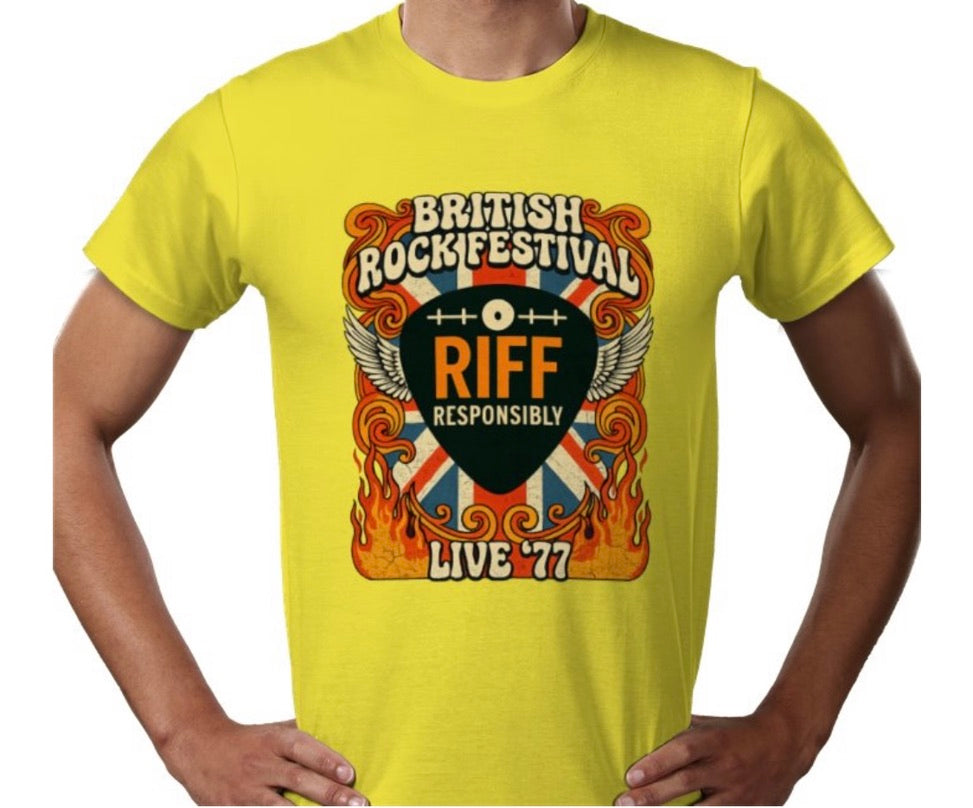 Riff Responsibly | British Rock Festival T-Shirt