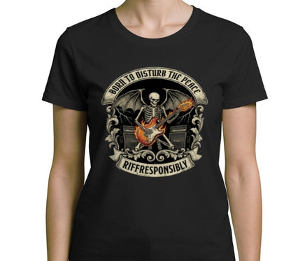 Riff Responsibly | Born To Disturb The Peace V Neck T-Shirt Women