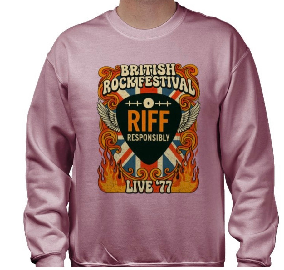 Riff Responsibly | British Rock Festival Sweatshirt