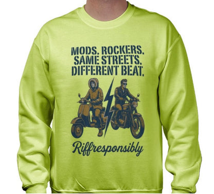 Riff Responsibly | Mod Rockers Same Street Different Beat Sweatshirt