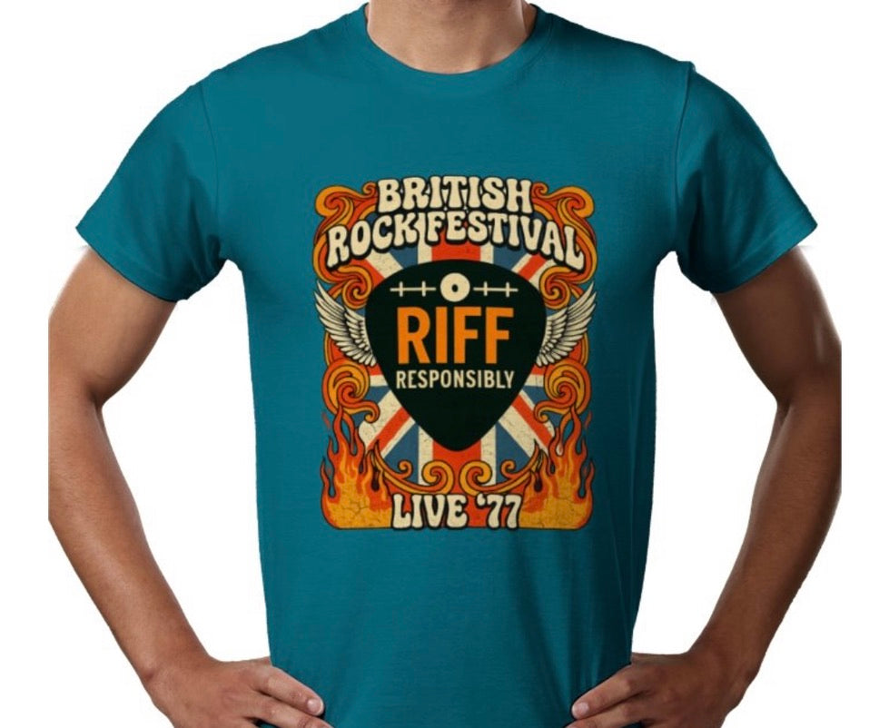 Riff Responsibly | British Rock Festival T-Shirt