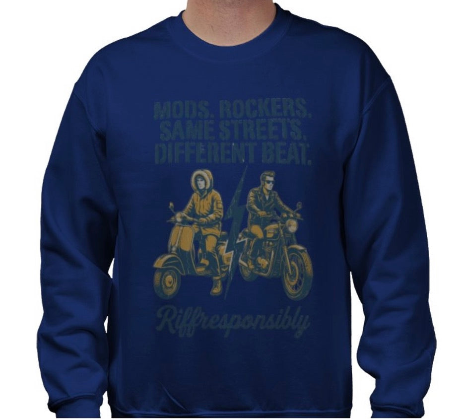 Riff Responsibly | Mod Rockers Same Street Different Beat Sweatshirt