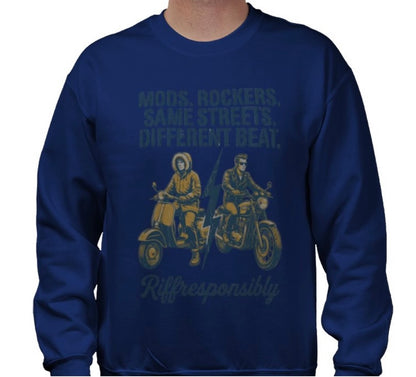 Riff Responsibly | Mod Rockers Same Street Different Beat Sweatshirt