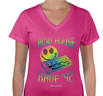 Riff Responsibly | Acid House Women V-Neck T-Shirt
