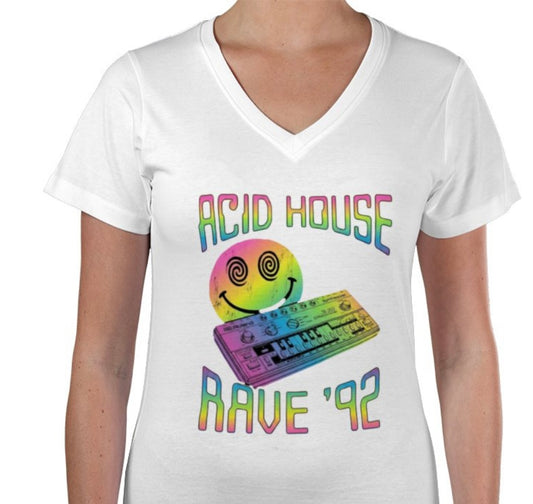 Riff Responsibly | Acid House Women V-Neck T-Shirt