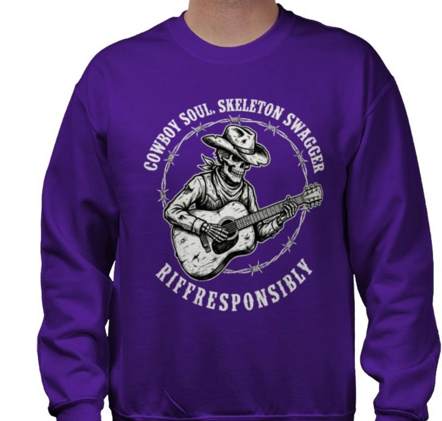 Riff Responsibly | Cowboy Soul Skeleton Swagger Sweatshirt