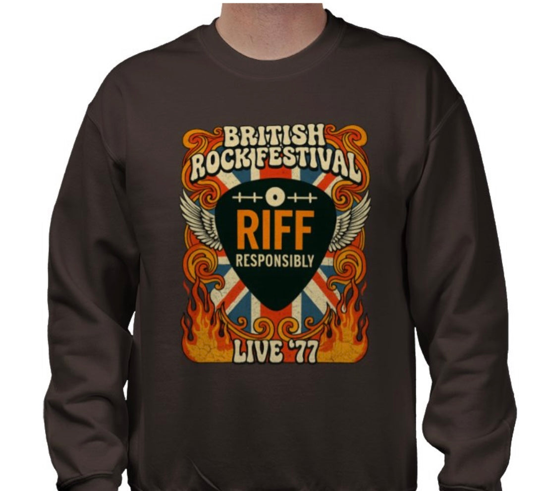Riff Responsibly | British Rock Festival Sweatshirt