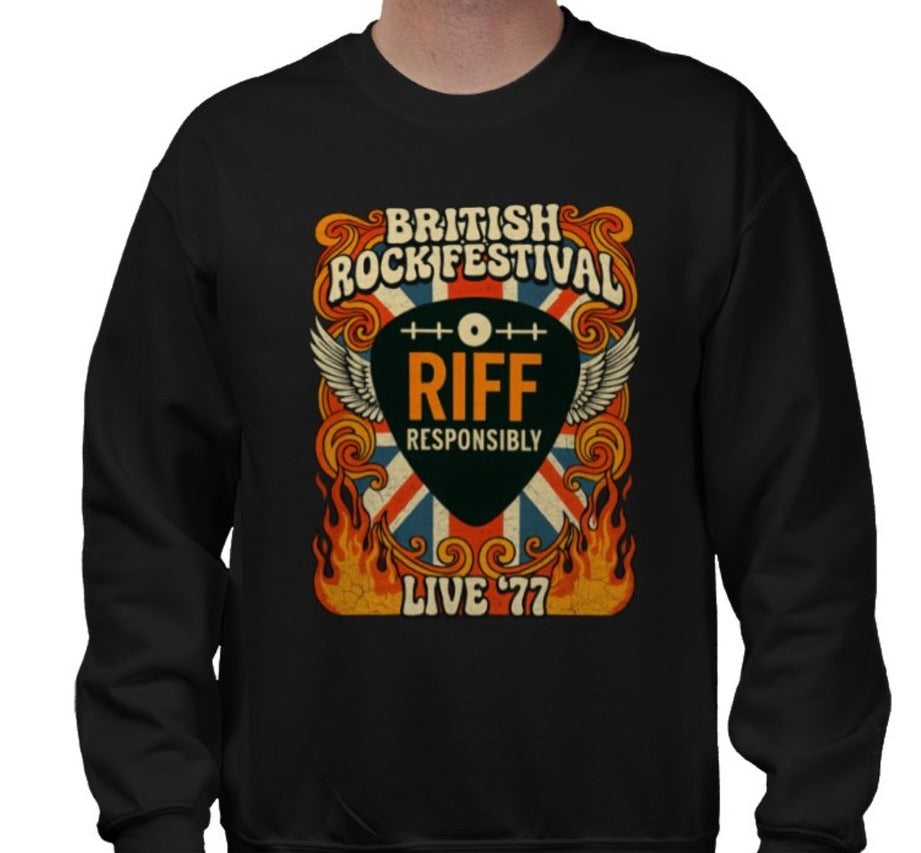 Riff Responsibly | British Rock Festival Sweatshirt