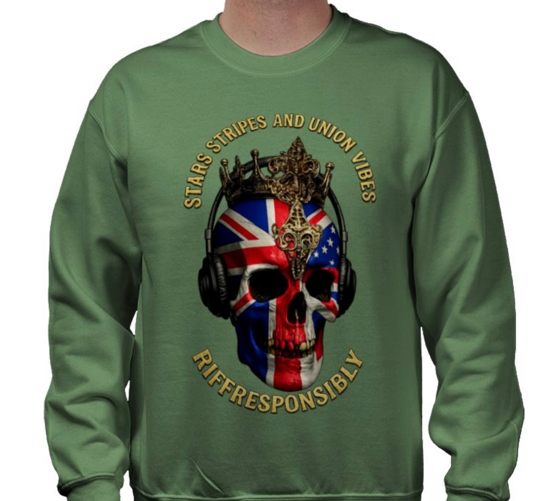 Riff Responsibly | Stars Stripes & Union Vibes Sweatshirt