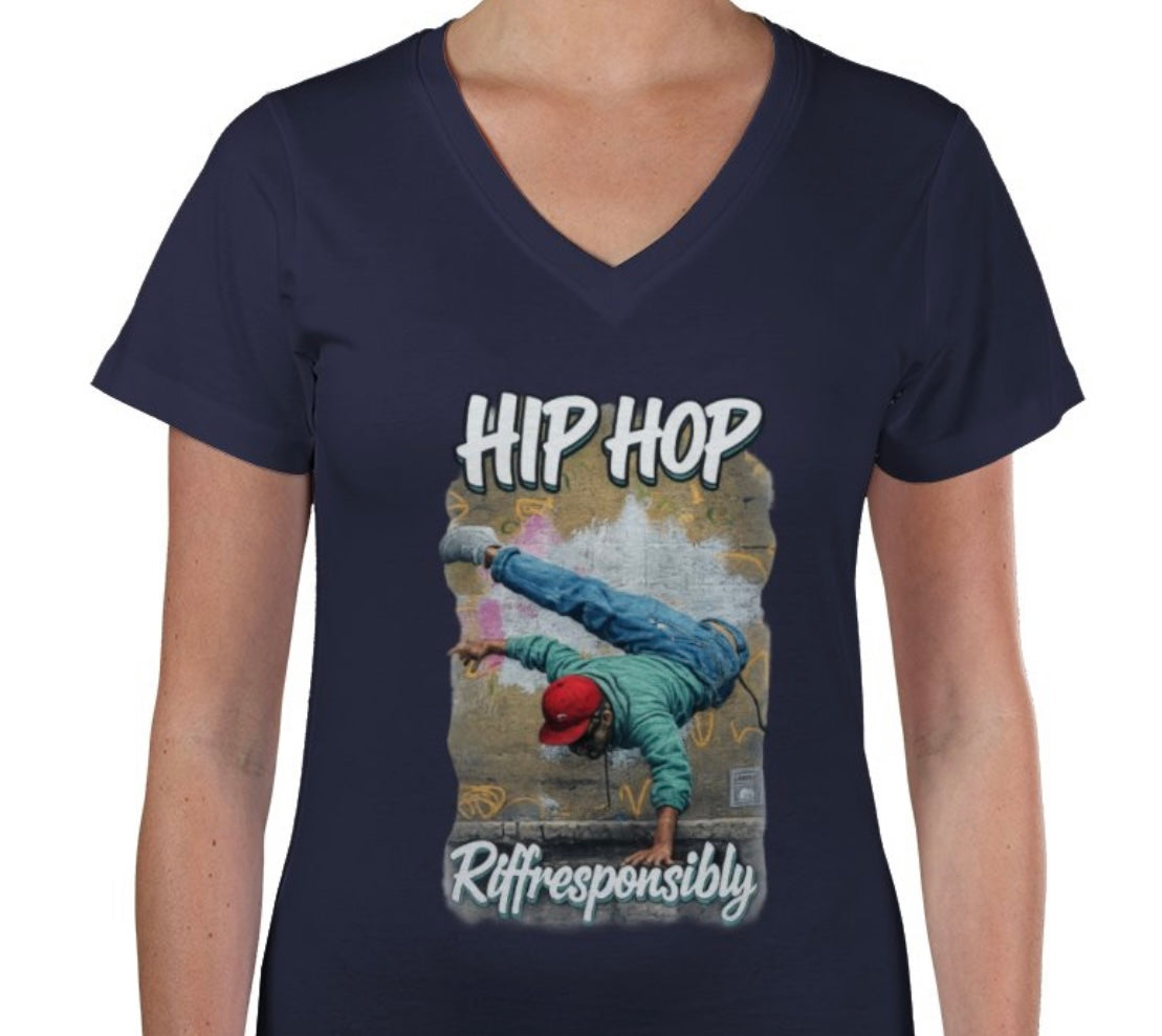 Riff Responsibly | Hip-Hop Womens V Neck T-Shirt