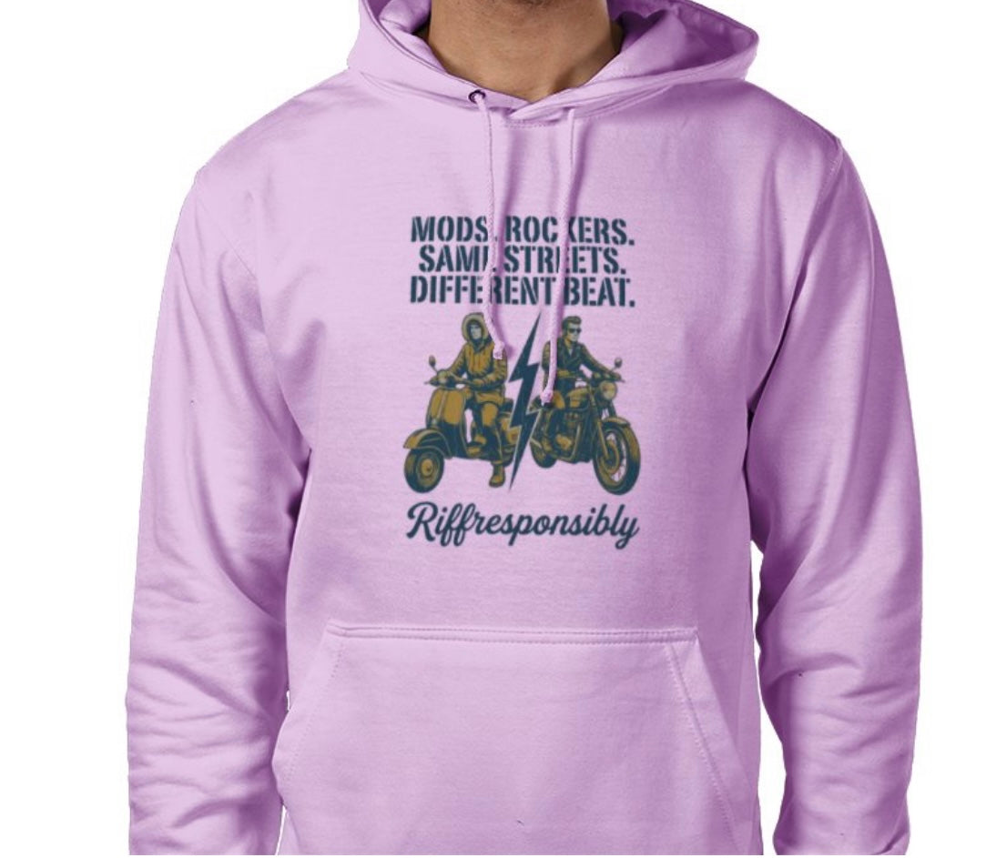Riff Responsibly | Mod Rockers Same Street Different Beat Hoodie
