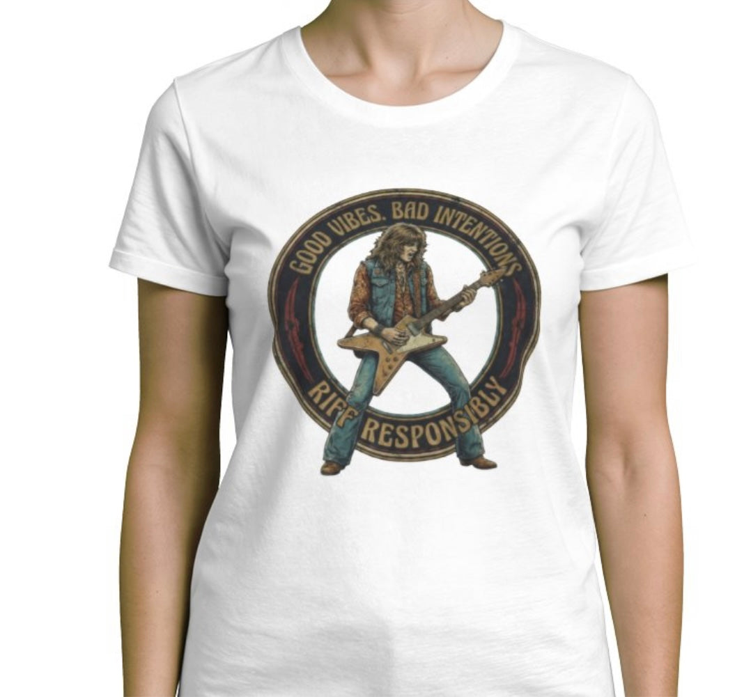 Riff Responsibly | Good Vibes Bad Intentions Women T-Shirt