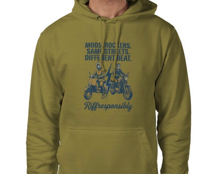 Riff Responsibly | Mod Rockers Same Street Different Beat Hoodie