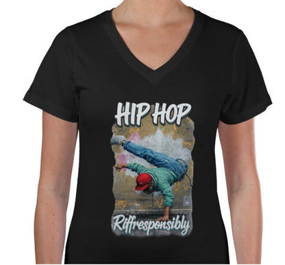 Riff Responsibly | Hip-Hop Womens V Neck T-Shirt