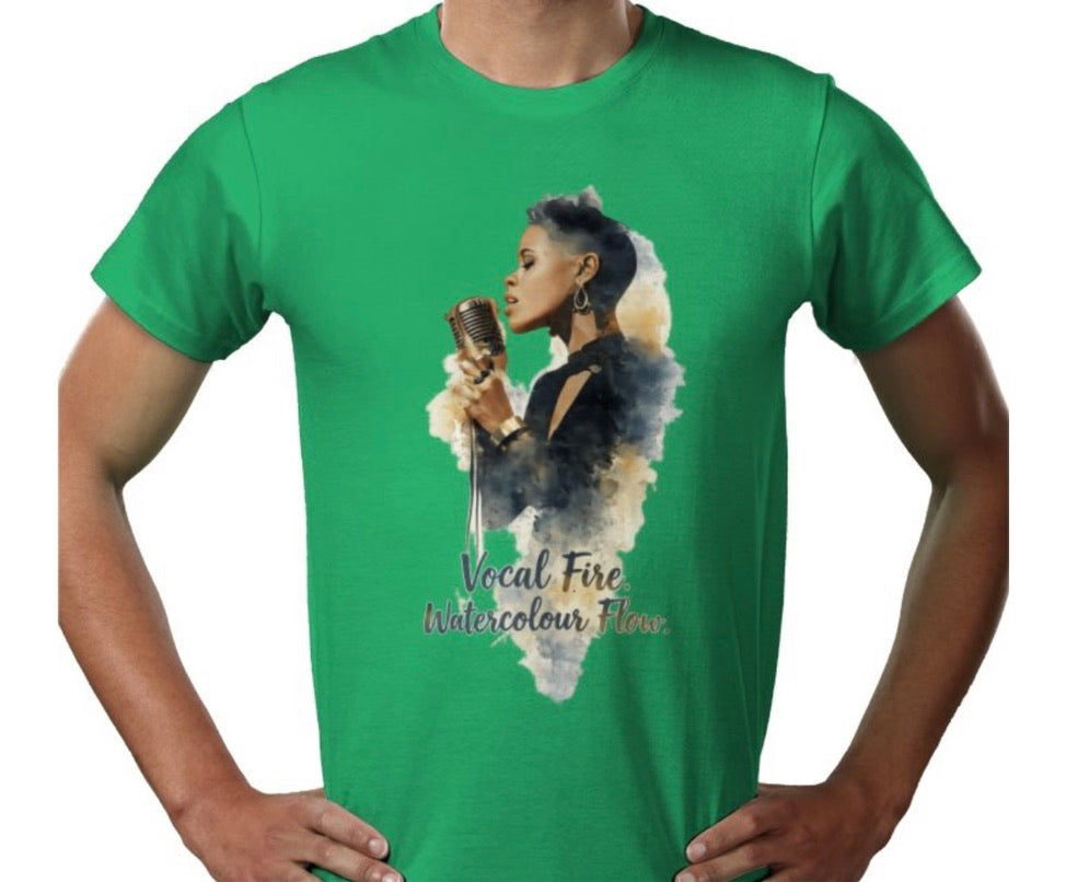 Riff Responsibly | Vocal Fire Watercolour Flow T-Shirt