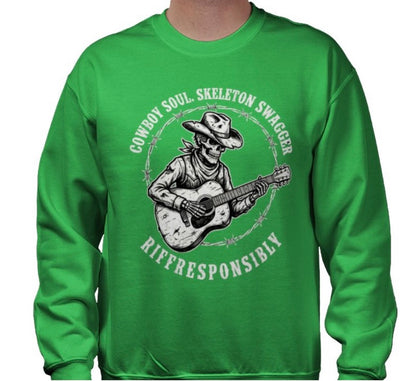 Riff Responsibly | Cowboy Soul Skeleton Swagger Sweatshirt