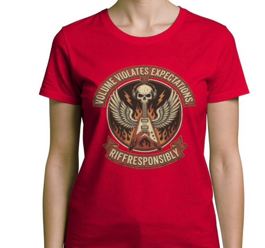 Riff Responsibly | Volume Violates Expectations Women T-Shirt