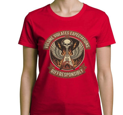 Riff Responsibly | Volume Violates Expectations Women T-Shirt