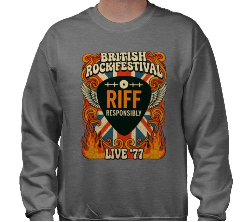 Riff Responsibly | British Rock Festival Sweatshirt