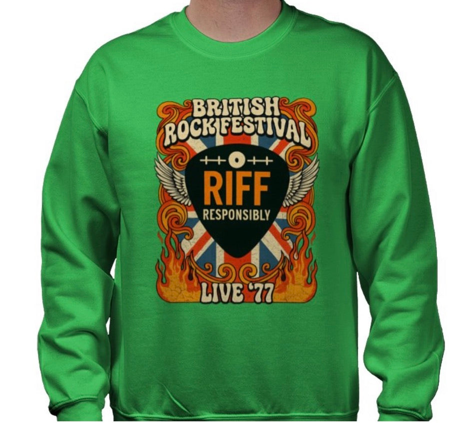 Riff Responsibly | British Rock Festival Sweatshirt