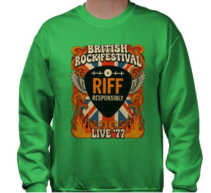 Riff Responsibly | British Rock Festival Sweatshirt