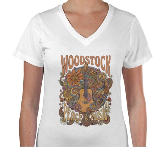 Riff Responsibly | WoodStock Women V Neck T-Shirt