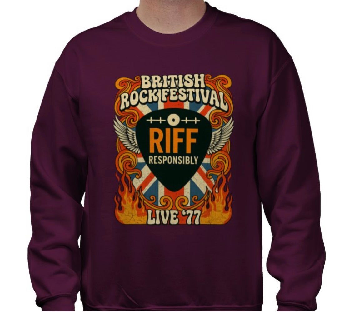 Riff Responsibly | British Rock Festival Sweatshirt
