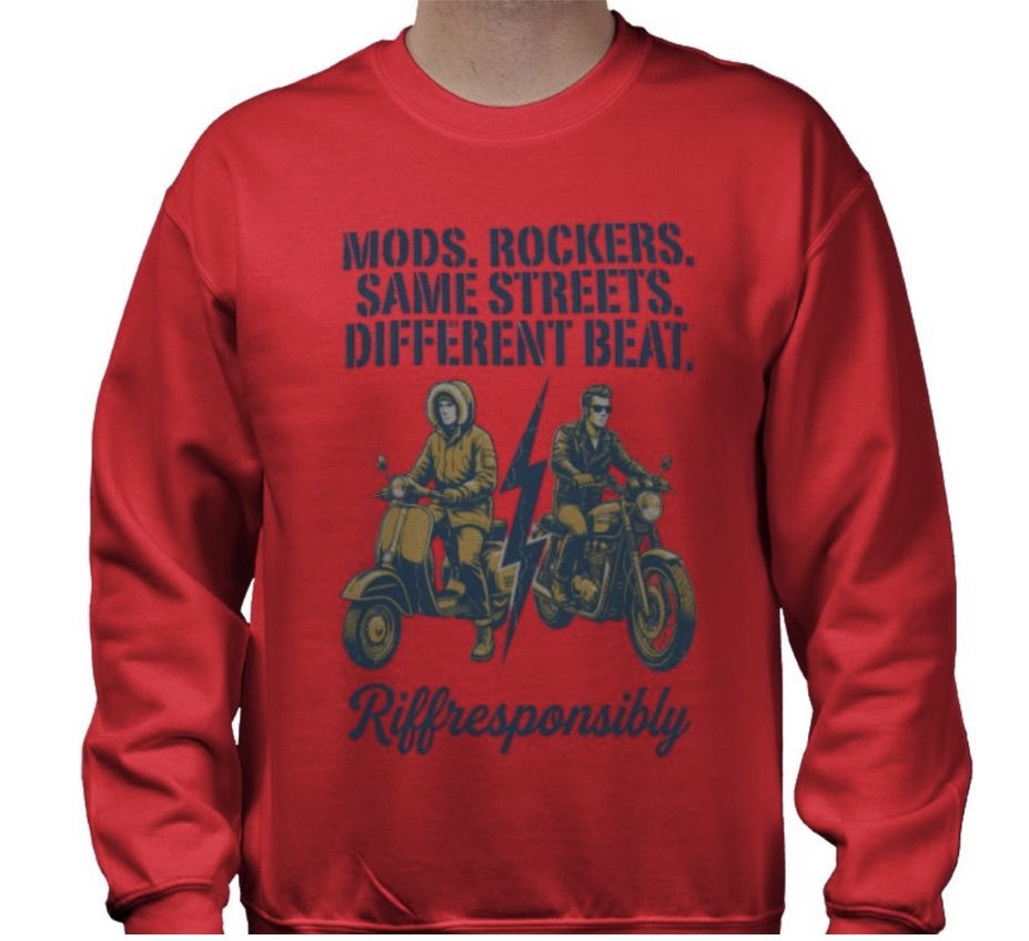 Riff Responsibly | Mod Rockers Same Street Different Beat Sweatshirt