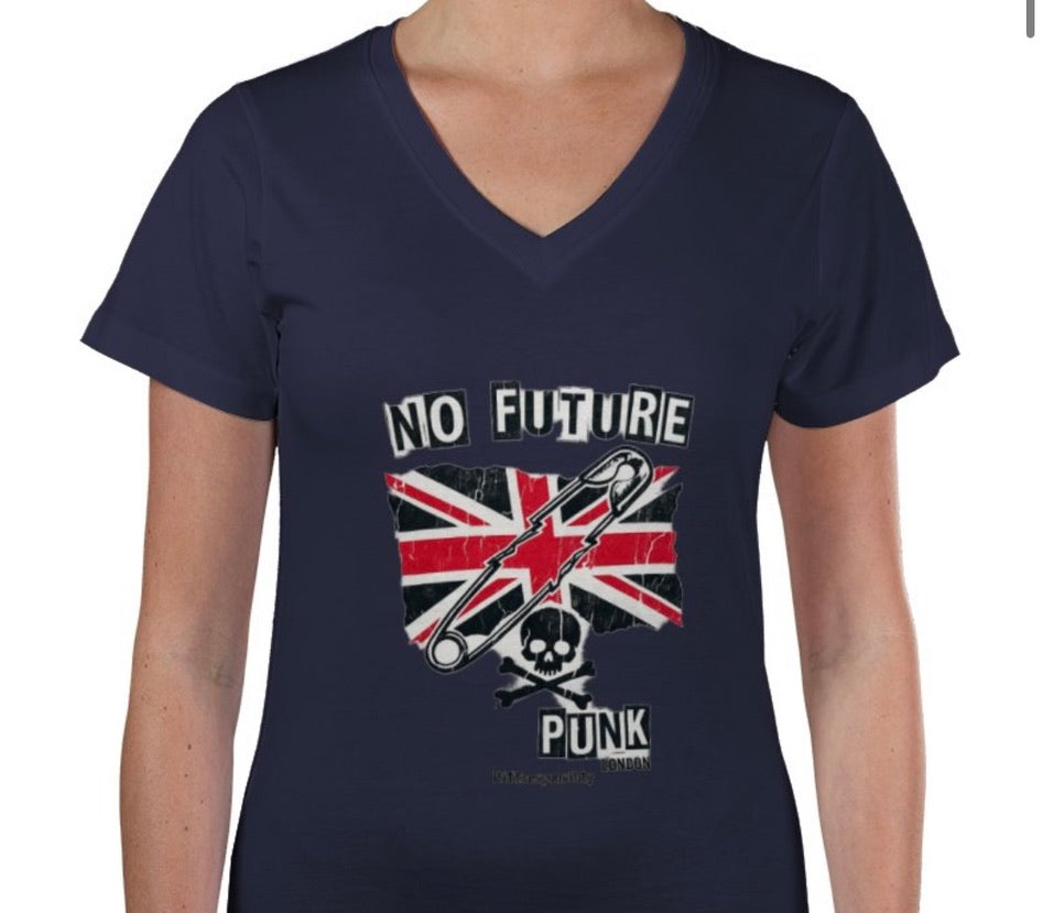 Riff Responsibly | No Future V Neck T-Shirt Women