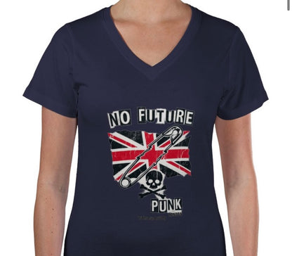 Riff Responsibly | No Future V Neck T-Shirt Women