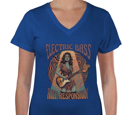 Riff Responsibly | Bass Exotica T-Shirt V-neck Women