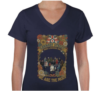 Riff Responsibly | Mods & Rockers 64' V Neck Women T-Shirt