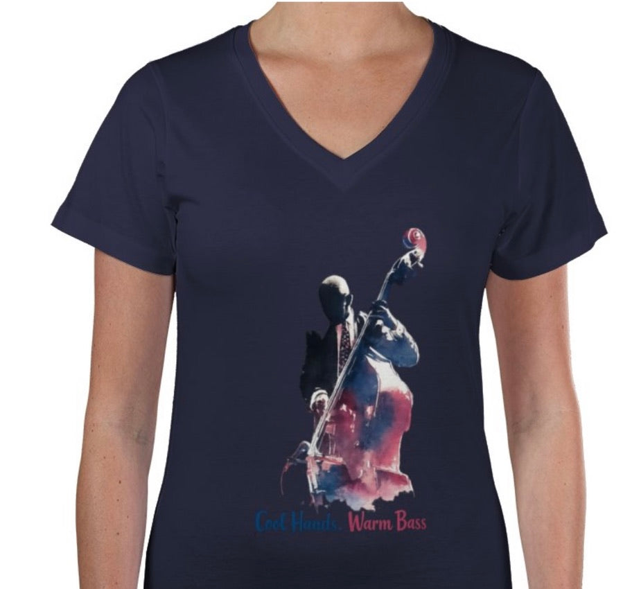 Riff Responsibly | Cool Hands Warm Bass V Neck T-Shirt Women