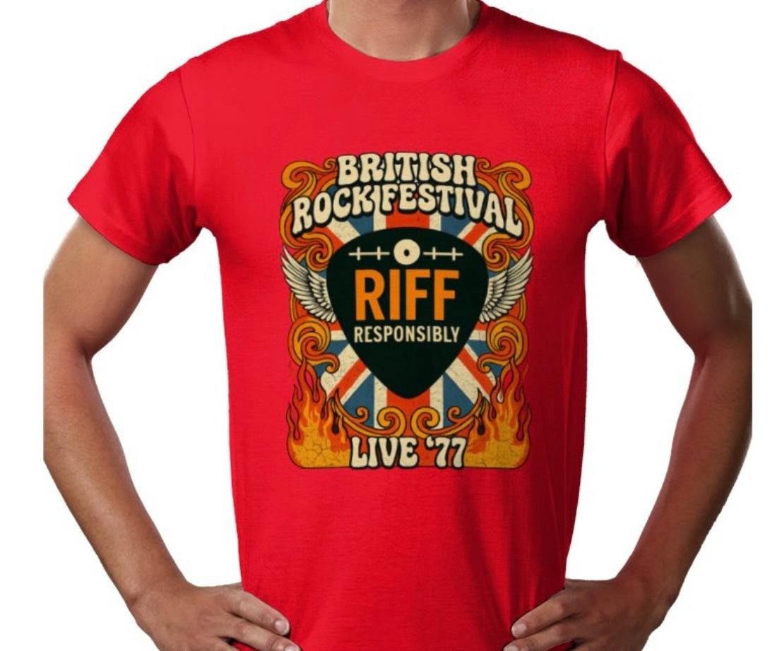 Riff Responsibly | British Rock Festival T-Shirt